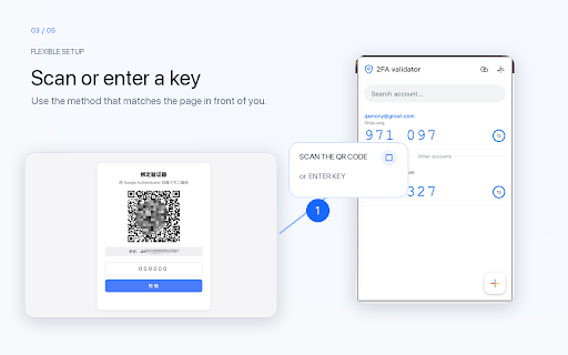 Modern 2FA verifier screenshot