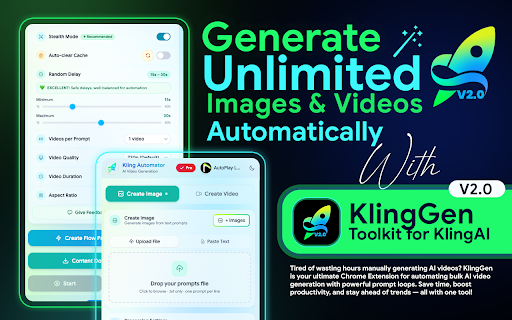 KlingGen - Bulk AI Video & Image Generation Toolkit for KlingAI screenshot