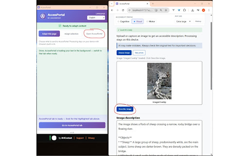 AccessPortal — make web content more accessible in Chrome screenshot