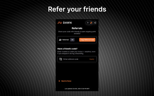 DAWN Validator Chrome Extension screenshot