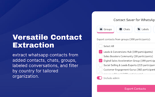 WA Contacts Extractor & Download Group Phone Numbers | WASBB.COM screenshot
