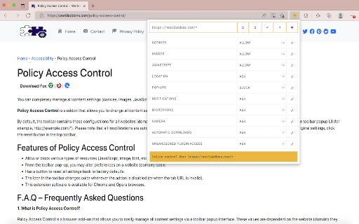 Policy Access Control screenshot