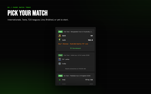 Cricket Score Bar screenshot