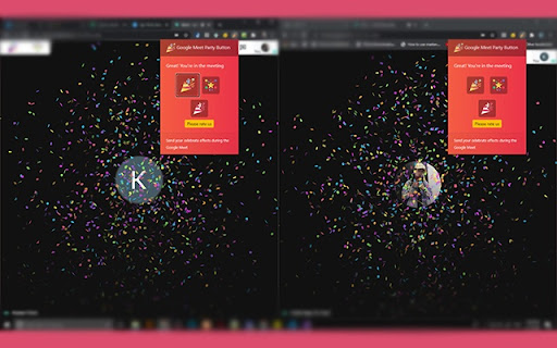 Google Meet Party Button screenshot
