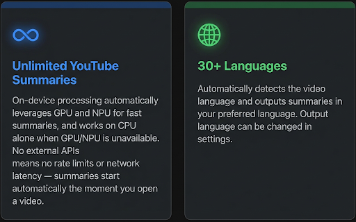 Summfinity for YouTube - Summaries Unlimited screenshot