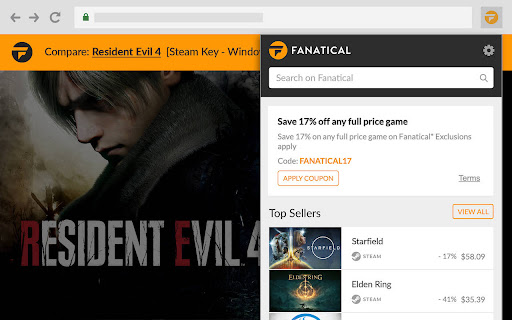 Fanatical PC Game Price Comparison screenshot