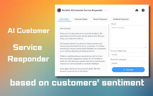 AI Response Generator for Email Review Reply screenshot
