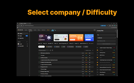 LeetCode Company Filter screenshot