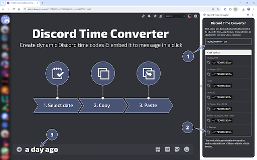 Discord Timestamp Generator screenshot