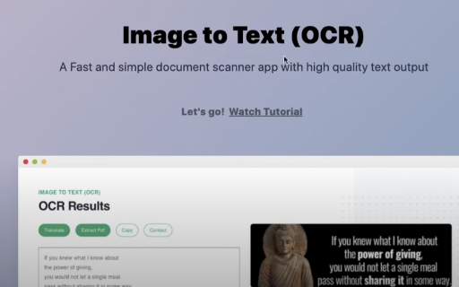 Image to Text (OCR) screenshot