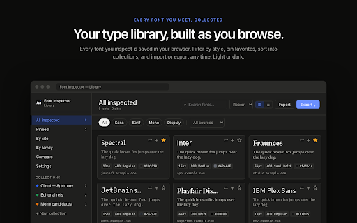 Font Inspector – Font Finder for Any Website screenshot
