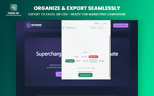Fetch AI Smart Email & Phone Extractor screenshot