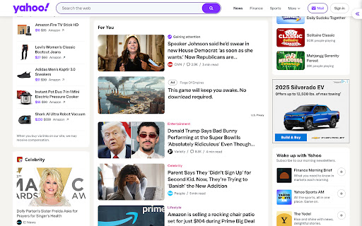Yahoo Search and Homepage screenshot