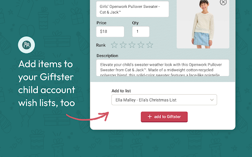 Add to Giftster Wish List Registry screenshot