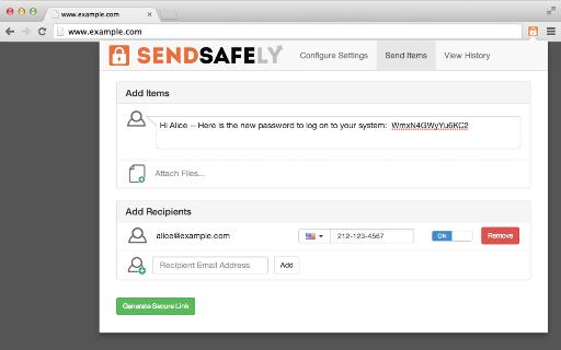 SendSafely Encryption for Chrome and Gmail screenshot