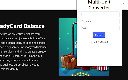 Ready Card Balance - Multi Unit Converter screenshot
