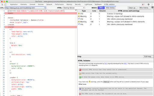 HTML Validator screenshot