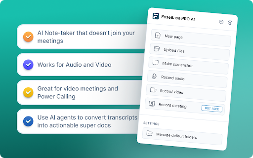 FuseBase PRO: AI Note taker, Meeting recorder and file sharing screenshot