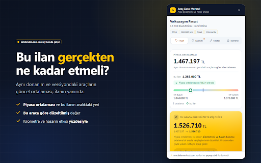 Araç Data Merkezi — Sahibinden Araç Değerleme ve Hasar Analizi screenshot