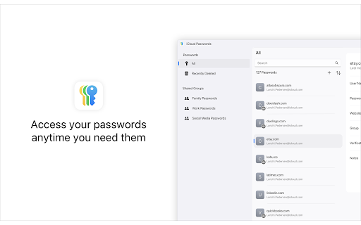 iCloud Passwords screenshot